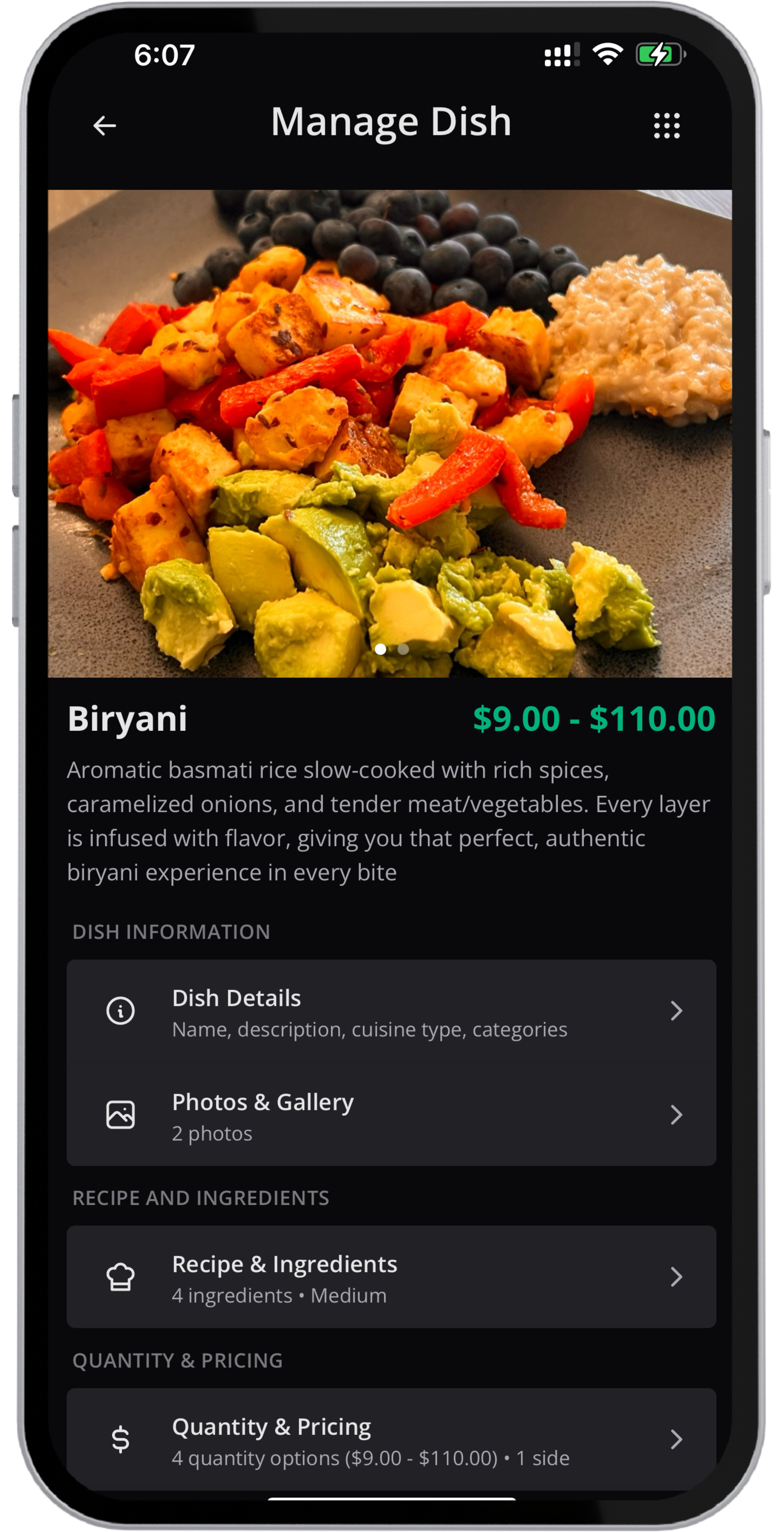 Chefure App - Kitchen Profile