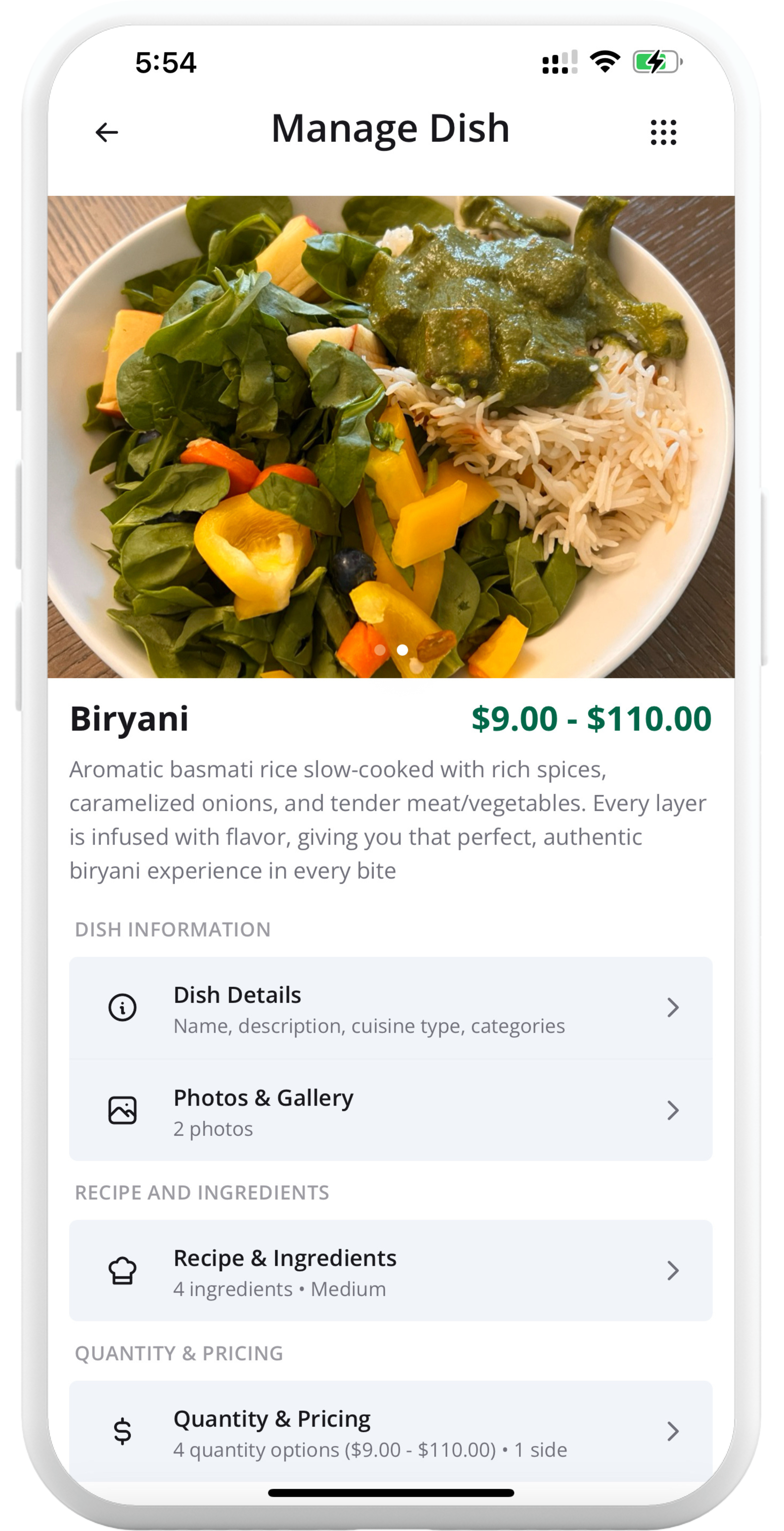 Chefure App - Kitchen Profile