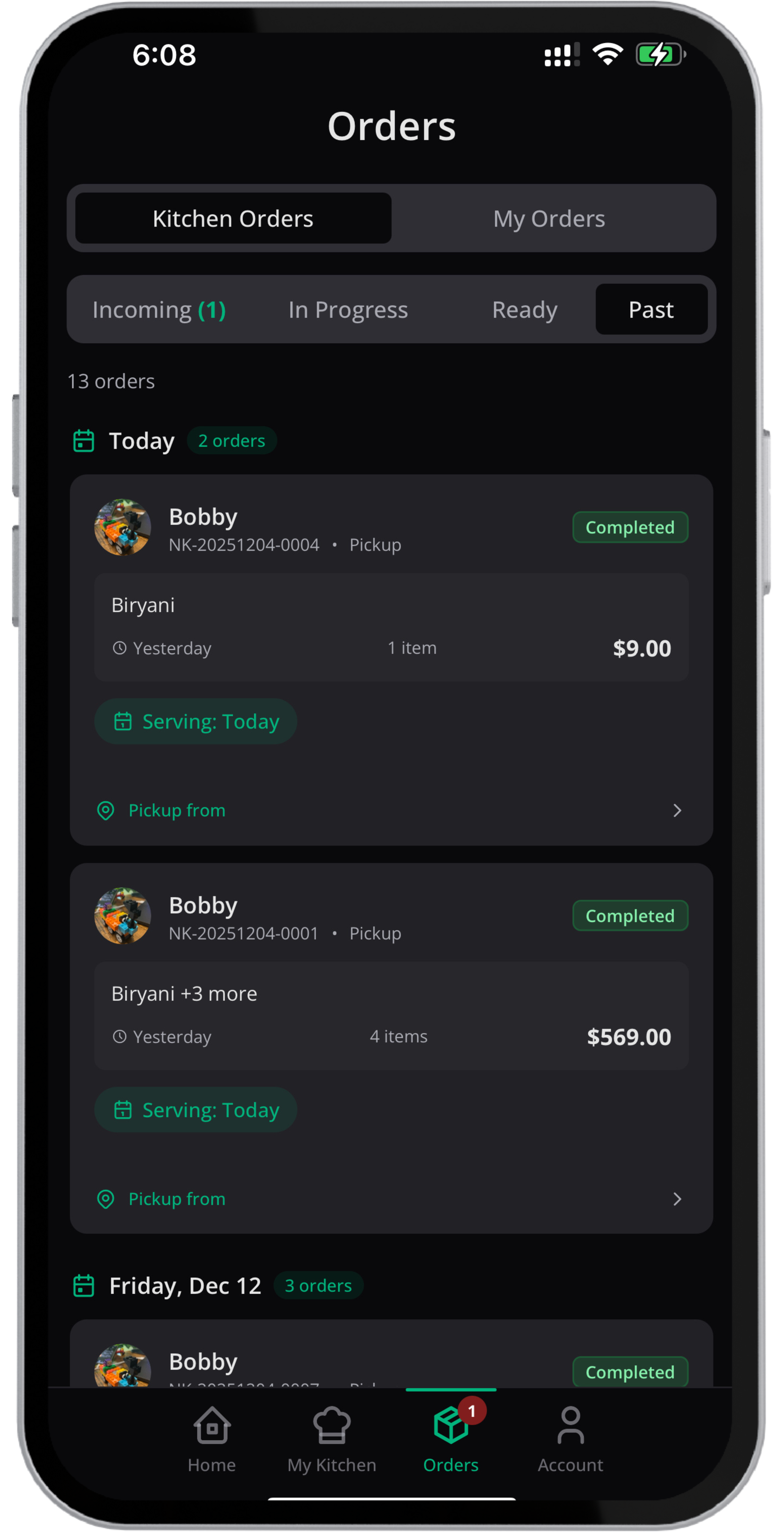 Chefure App - Menu View